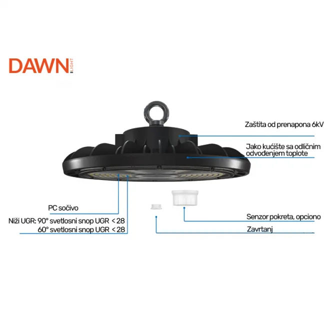 DAWN LED REFLEKTOR HBS 150/175/200W 4000K 90° IP65 — slika 2