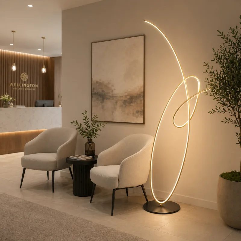 SOLEA 146 PODNA LAMPA 42W CCT CRNA/ZLATO — slika 2