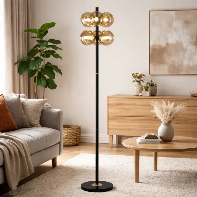 TALIA 15 PODNA LAMPA 6*G9 CRNA/BAKAR — slika 2