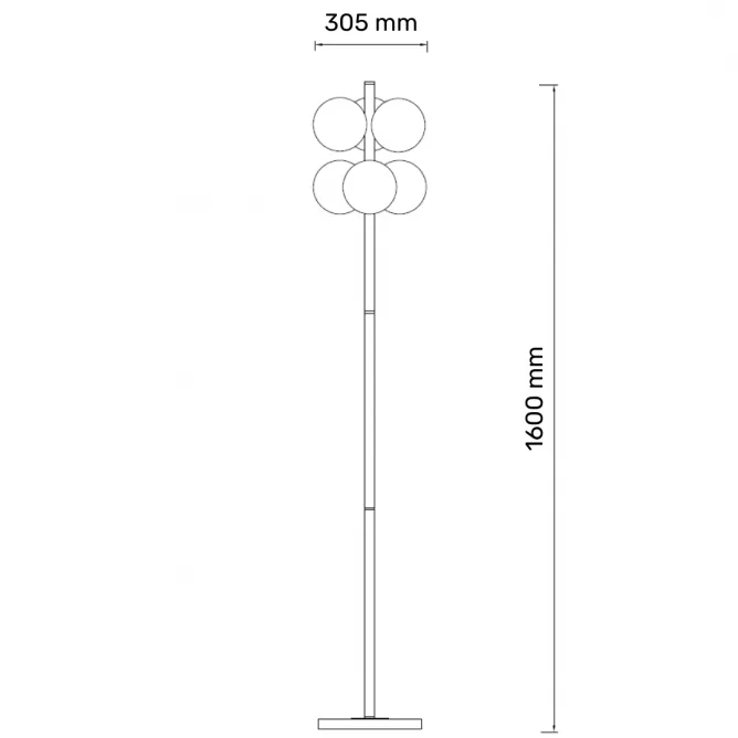 TALIA 15 PODNA LAMPA 6*G9 CRNA/BAKAR — slika 4