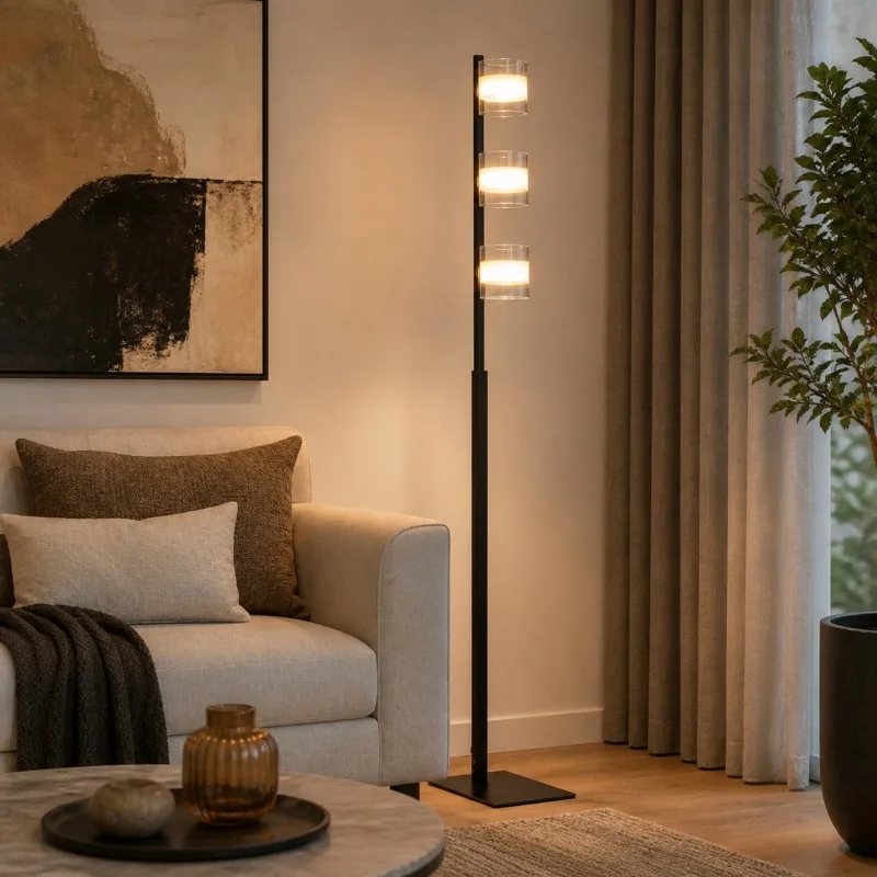 TALIA 59 PODNA LAMPA 3*E14 CRNA/HROM — slika 2