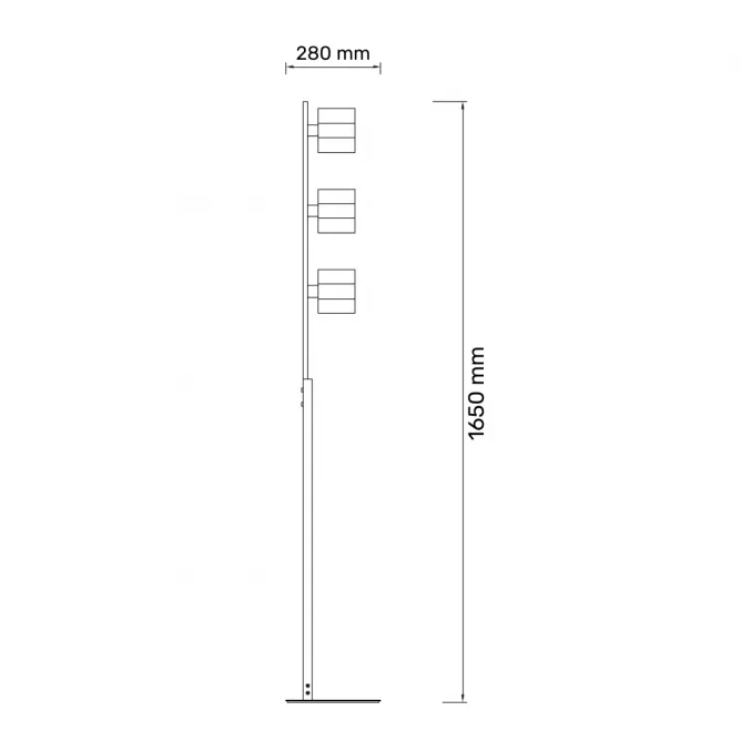 TALIA 59 PODNA LAMPA 3*E14 CRNA/HROM — slika 3