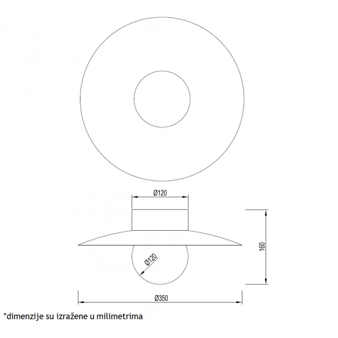 VESTA 535 PLAFONSKA SVETILJKA 8W 3000/4500/6000K TAMNO DRVO/CRNA — slika 3