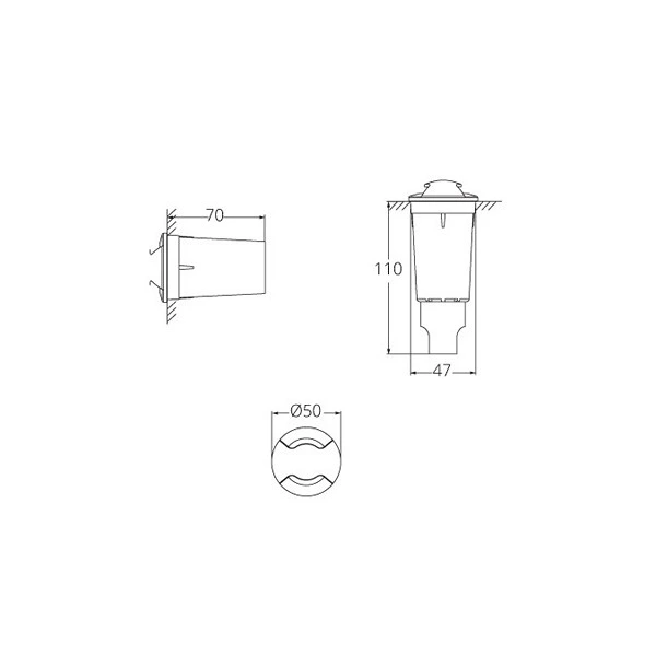 Ugradna LED lampa ALDO 2L BK — slika 4