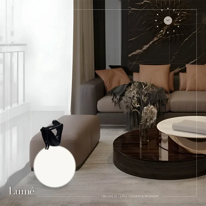 BELORE 52 PODNA LAMPA 1*E27 CRNA — slika 3
