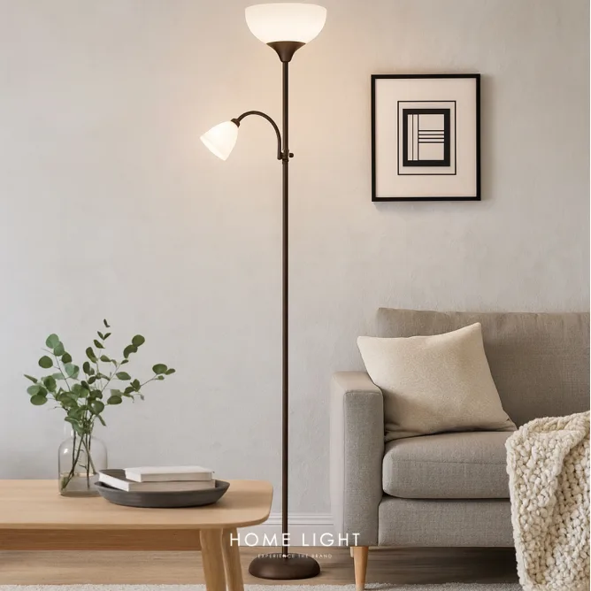 VESTA 653 PODNA LAMPA 1*E27+1*E14 BRAON — slika 2