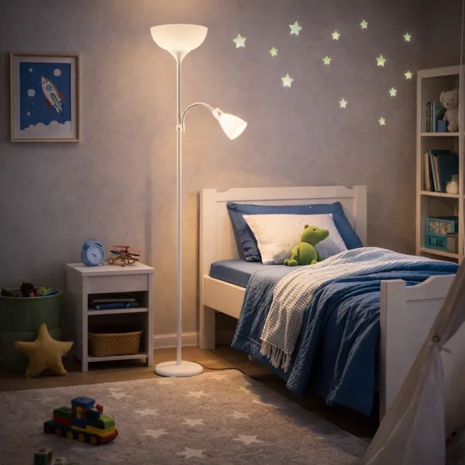 VESTA 653 PODNA LAMPA 1*E27+1*E14 BELA — slika 2