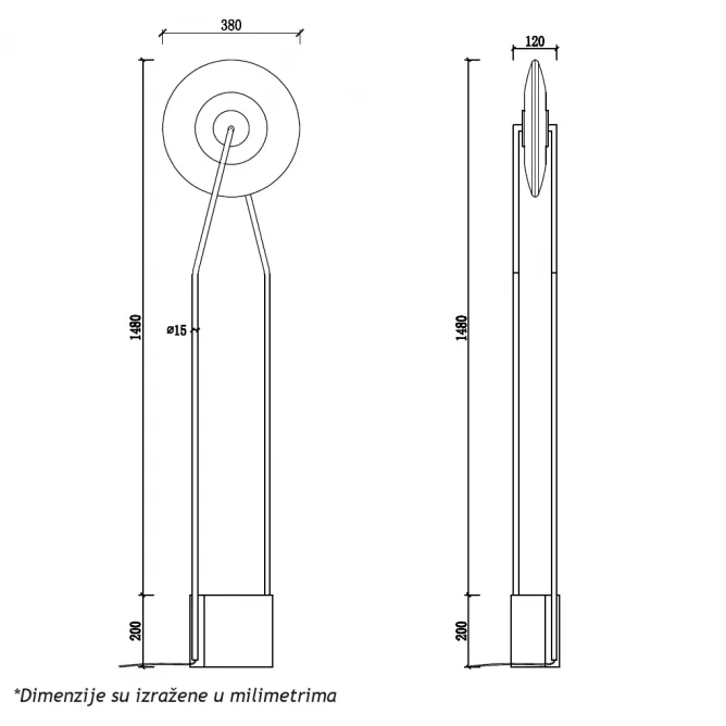 LUNA 240 PODNA LAMPA 8W 3000K DIMABILNA — slika 4