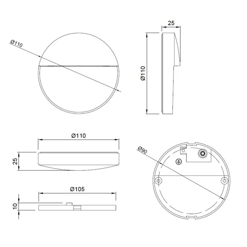 LED SVETILJKA W13521 4W CCT IP54 CRNA — slika 3