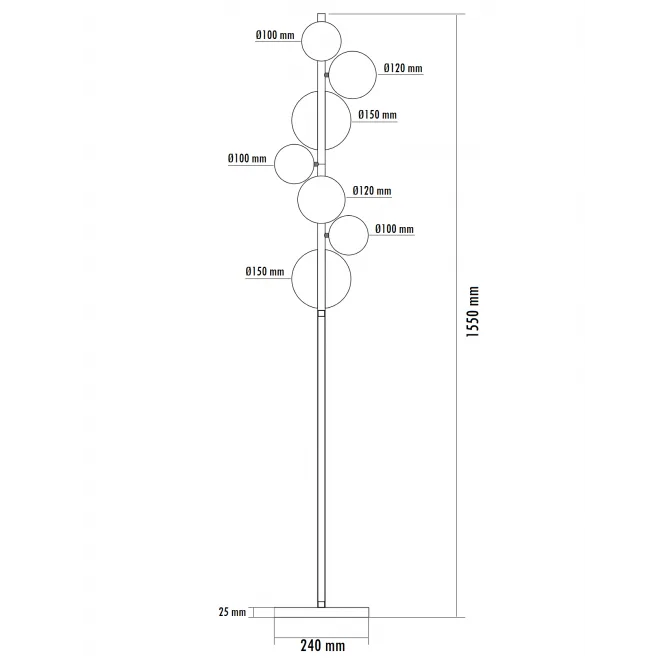 VESTA 601 PODNA LAMPA 7*G9 MESING — slika 3