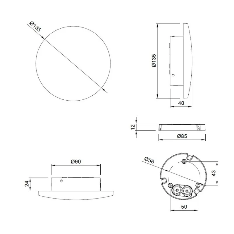 LED SVETILJKA W13141 7W CCT IP54 CRNA — slika 3