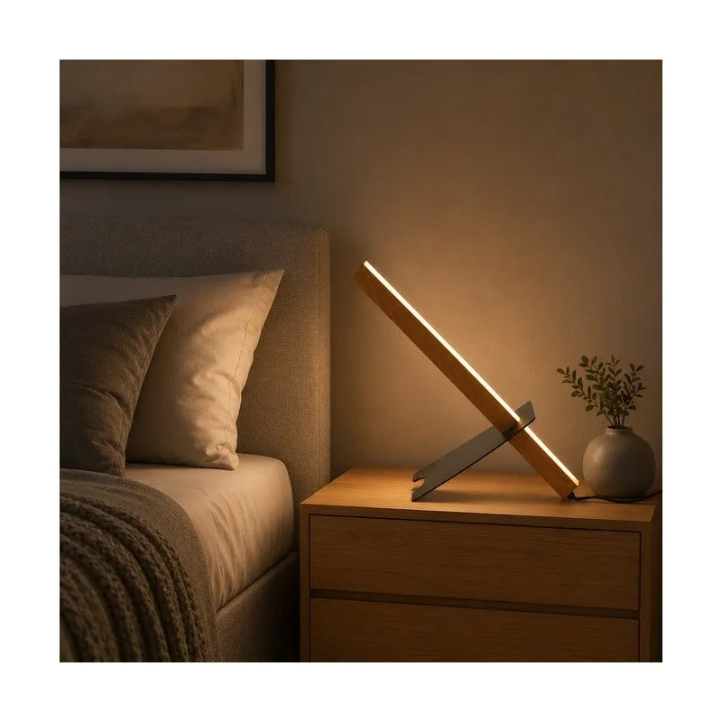 SOLEA 27 STONA LAMPA 6W 3000K CRNA/DRVO DIMABILNA — slika 2