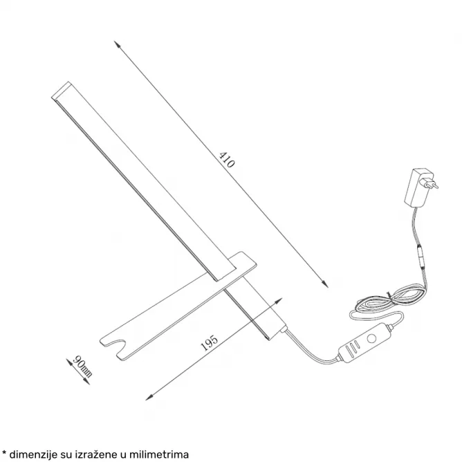 SOLEA 27 STONA LAMPA 6W 3000K CRNA/DRVO DIMABILNA — slika 3