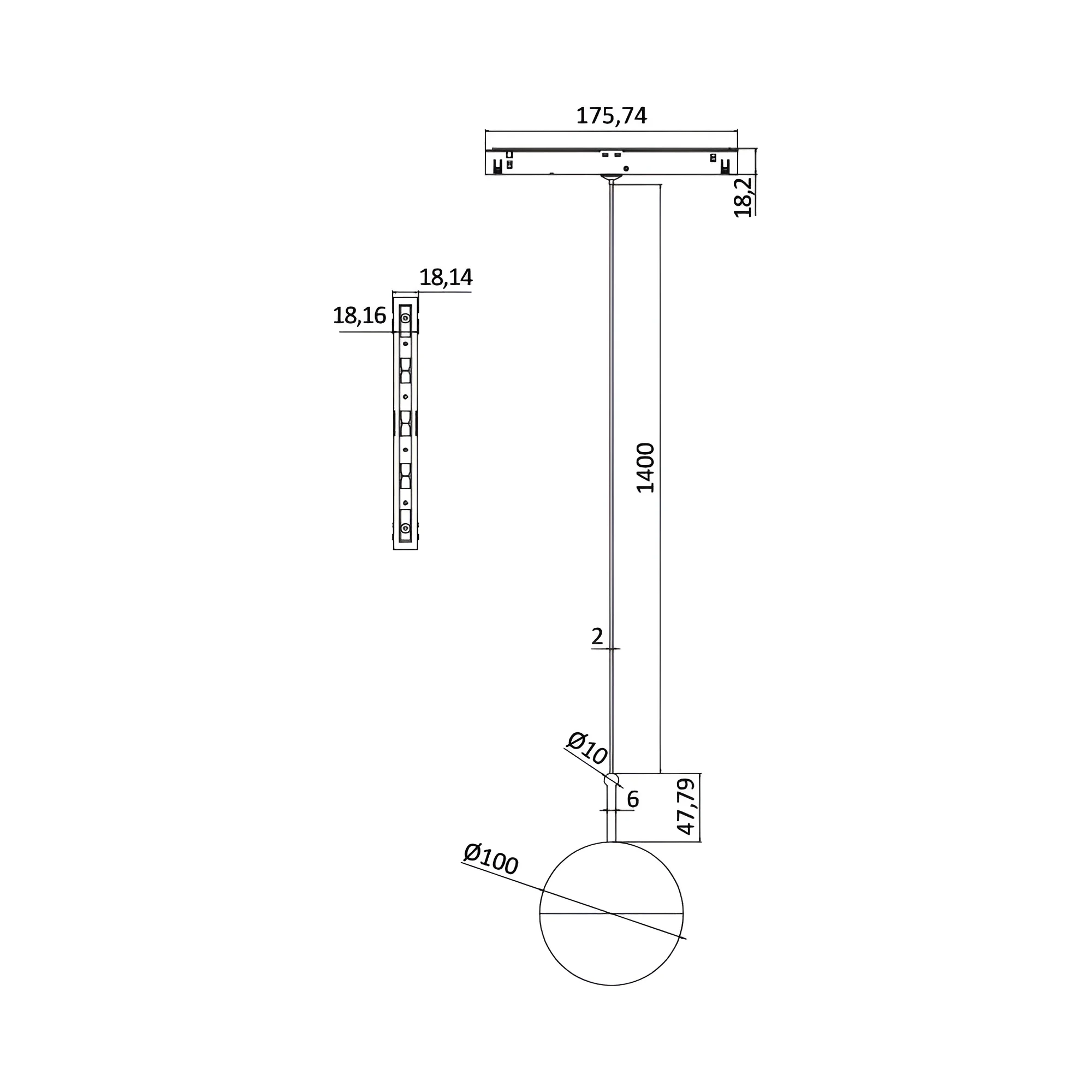 MAGNETNI VISECI SPOT 7W CRNI 3000K 48VDC — slika 3