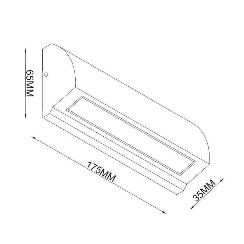 LED SVETILJKA PL-6217 ZIDNA 6W 4000K IP54 CRNA — slika 3