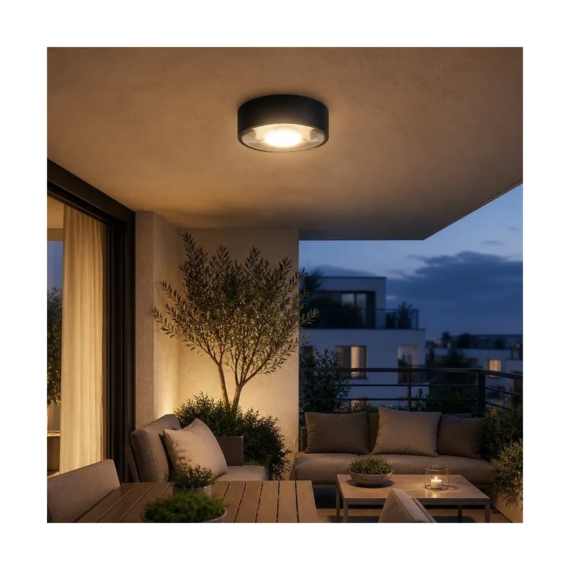 LED SPOLJNA LAMPA 062 PLAFONJERA 7W 3000K IP65 CRNA — slika 2