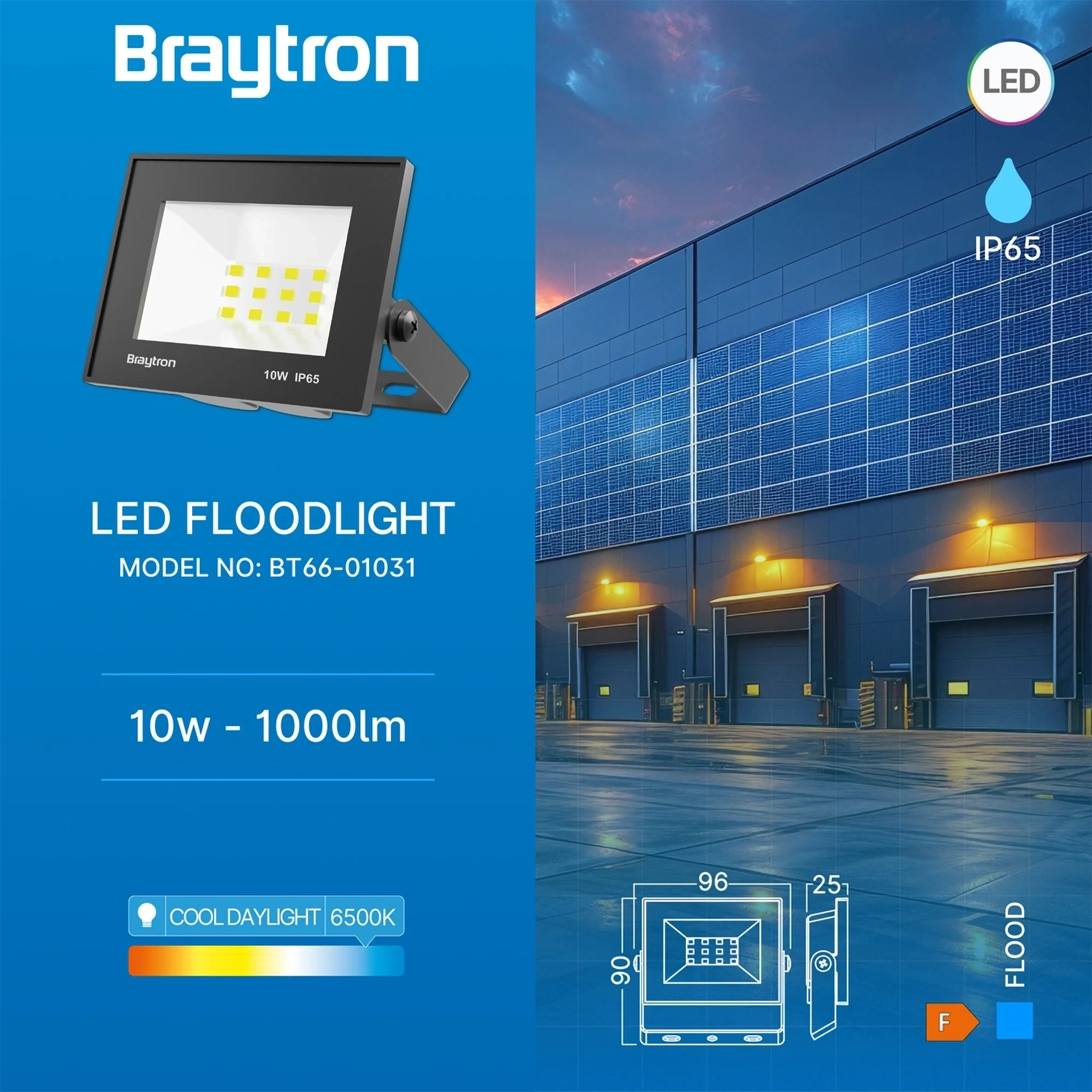 LED REFLEKTOR 10W CRNI 6500K IP65 — slika 3