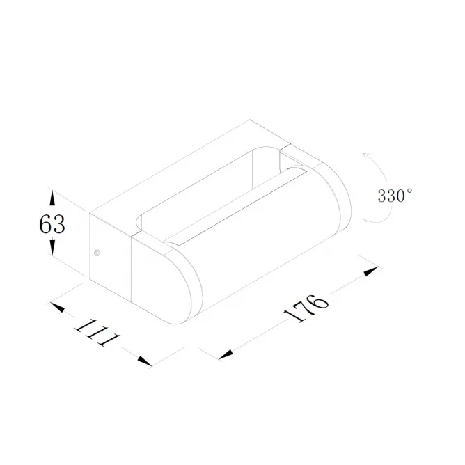 LED SPOLJNA LAMPA 1018 ZIDNA 12W 3000K IP65 CORTEN — slika 3
