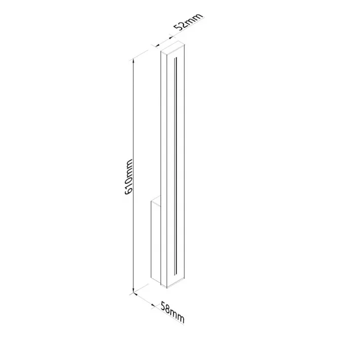 LED SPOLJNA LAMPA 1007D ZIDNA 12W 3000K IP65 CRNA — slika 3