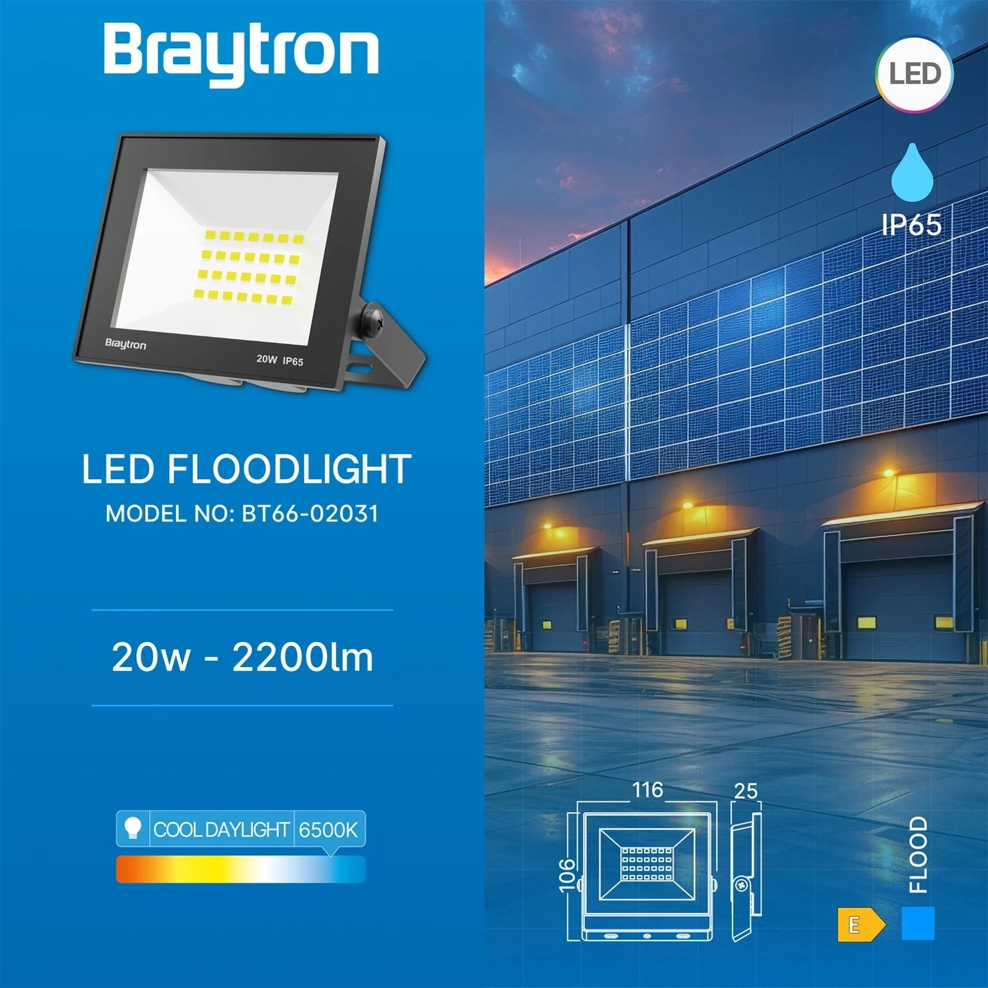 LED REFLEKTOR 20W CRNI 6500K IP65 — slika 3