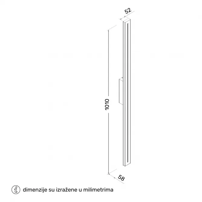 LED SVETILJKA 1010D ZIDNA 28W 3000K IP65 SIVA — slika 3