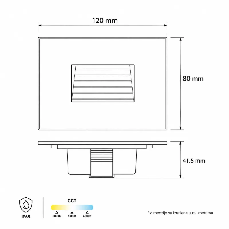 DAWN LED SVETILJKA E637698 3W CCT IP65 CRNA — slika 3