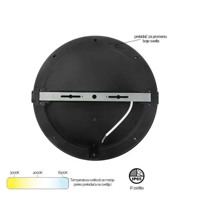 LED PLAFONJERA MONA-300-30W 3000/4000/6500K IP65 CRNA — slika 4