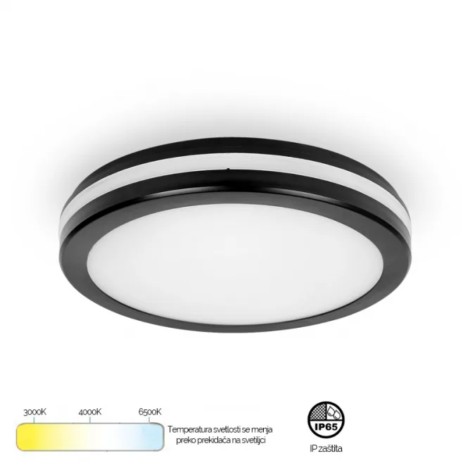 LED PLAFONJERA MONA-200-20W 3000/4000/6500K IP65 CRNA — slika 4
