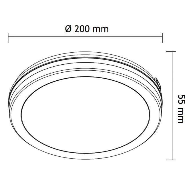 LED PLAFONJERA MONA-200-20W 3000/4000/6500K IP65 CRNA — slika 6