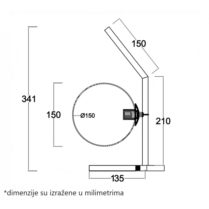 VESTA 636 STONA LAMPA 1*G9 MESING — slika 3