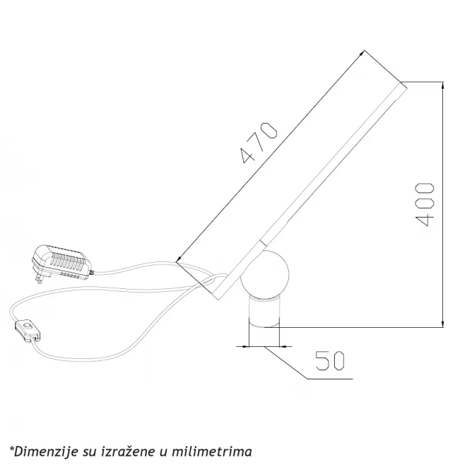 ARIA 44 STONA LAMPA 5W 3000K DIMABILNA — slika 3
