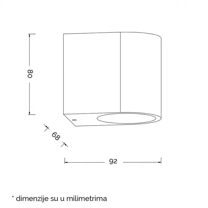 SVETILJKA W10401 ZIDNA 1*GU10 IP65 BELA — slika 3