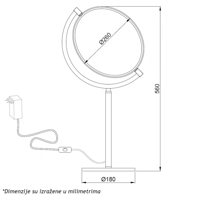 LUNA 255 STONA LAMPA 10W 3000K CRNA DIMABILNA — slika 3