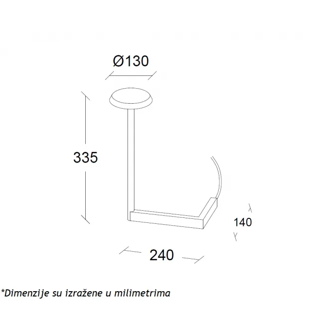 ARIA 35 STONA LAMPA 12W 3000K CRVENA — slika 3
