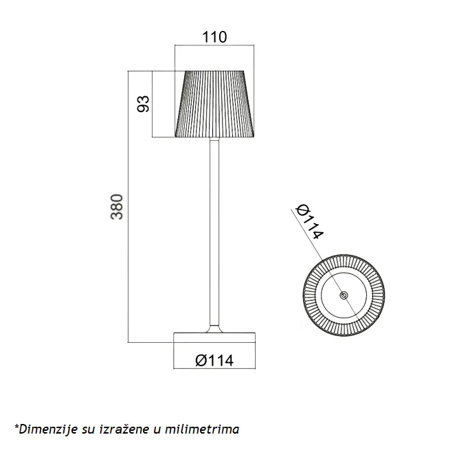 STONA LAMPA PUNJIVA T16011 3W 3000K IP54 CORTEN — slika 3