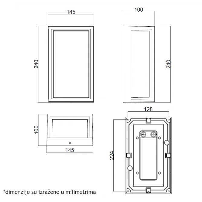 LED SVETILJKA W13301 12W 4000K IP54 ANTRACIT — slika 3