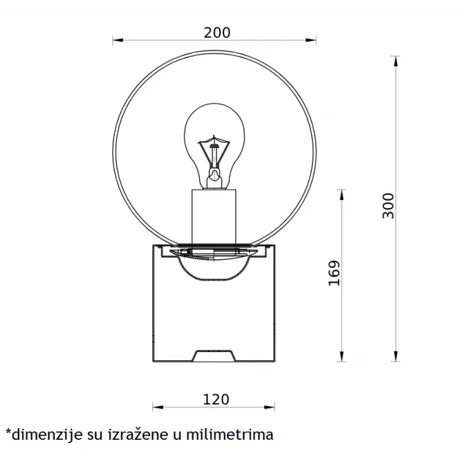VESTA 522 STONA LAMPA 1*E27 MESING — slika 3