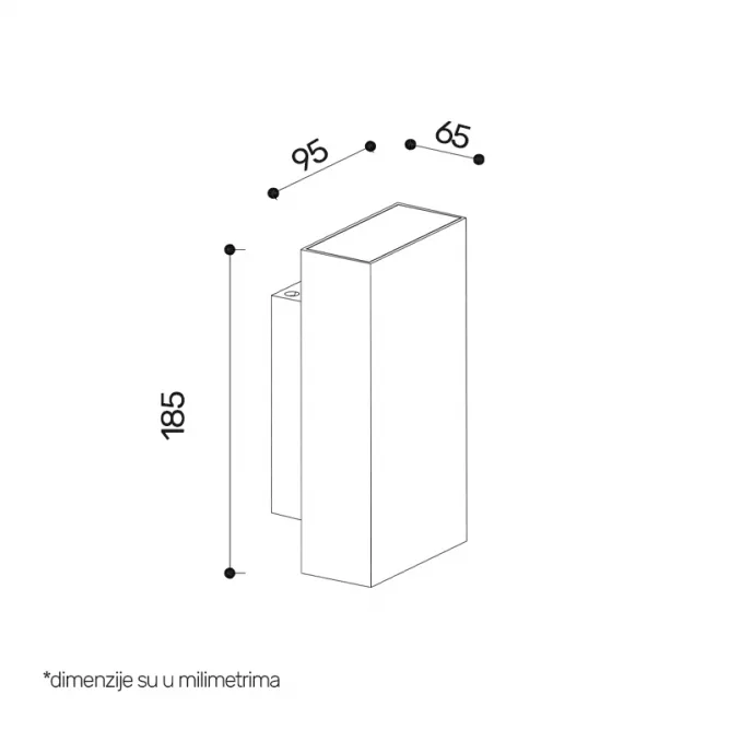 LED SVETILJKA 2382 ZIDNA 10W 3000K IP65 ANTRACIT — slika 3