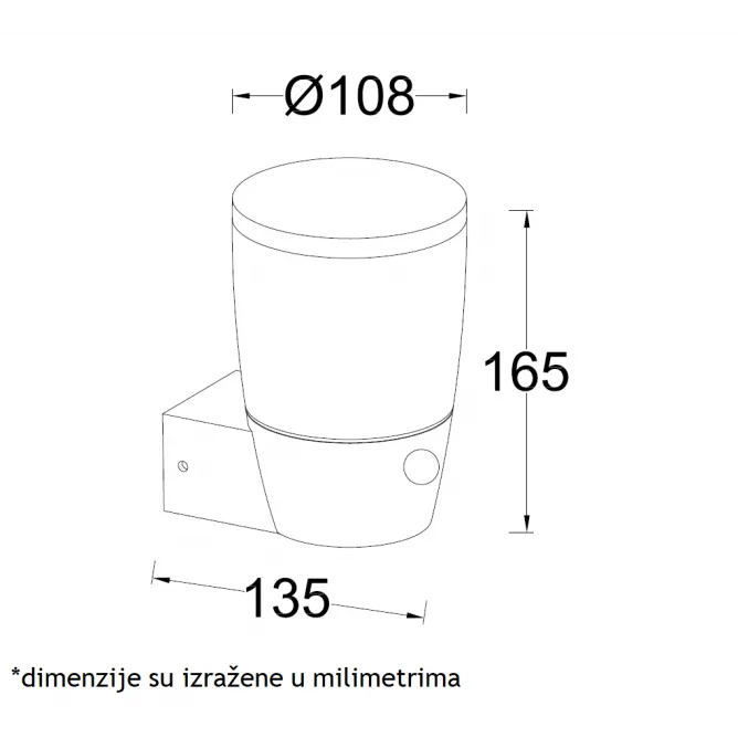 SVETILJKA JM-069 ZIDNA 1*E27 IP54 ANTRACIT — slika 3