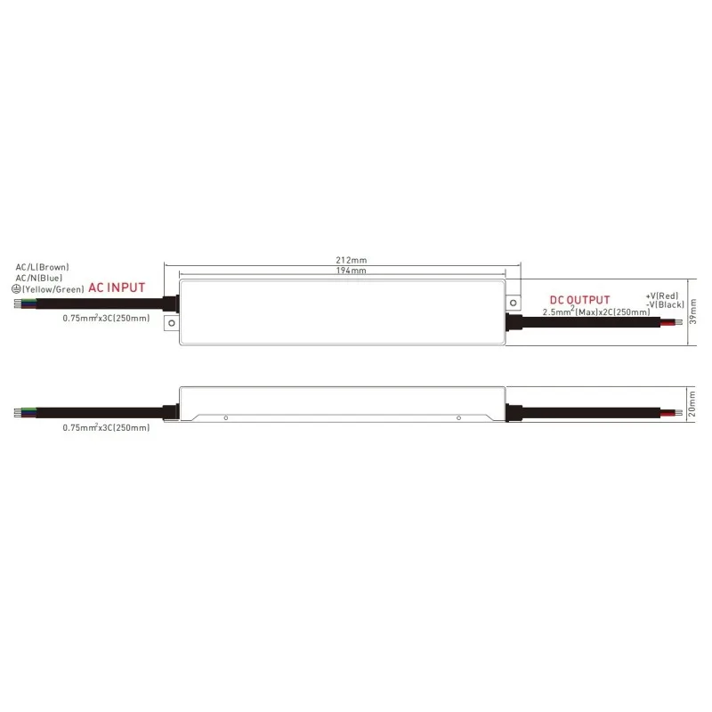 DAWN SLIM 24V 200W LED NAPAJANJE 200WHBS-24 IP67 — slika 2