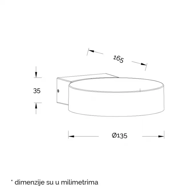 LED SVETILJKA JM-066 ZIDNA 8.7W 3000K IP54 ANTRACIT — slika 3