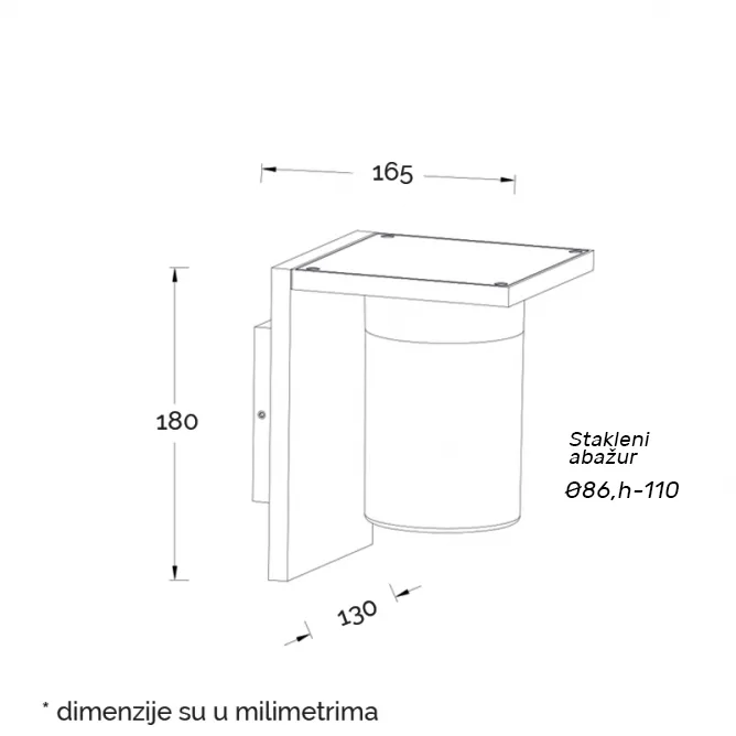 SVETILJKA JM-065 ZIDNA 1*E27 IP54 ANTRACIT — slika 3