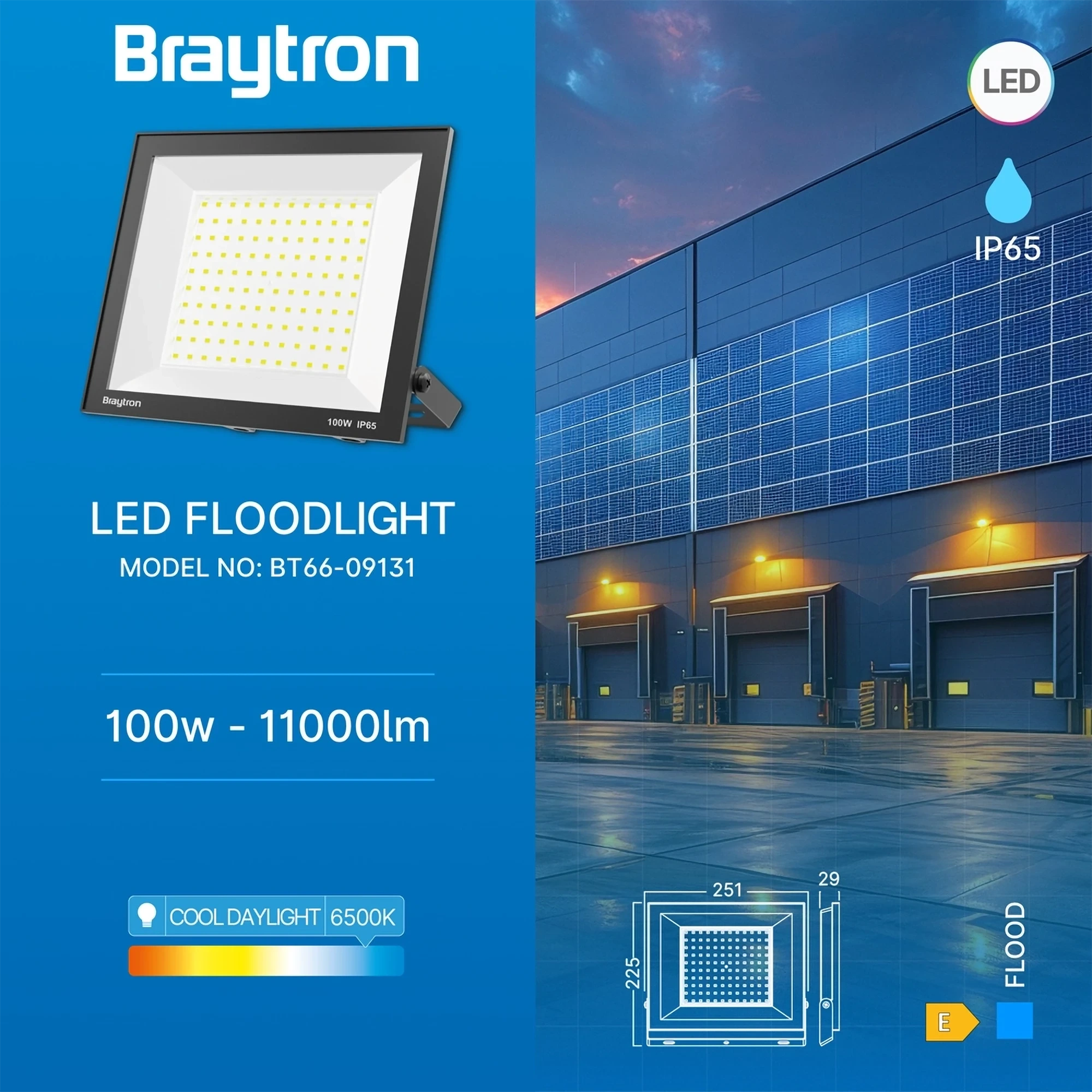 LED REFLEKTOR 100W CRNI 6500K IP65 — slika 3