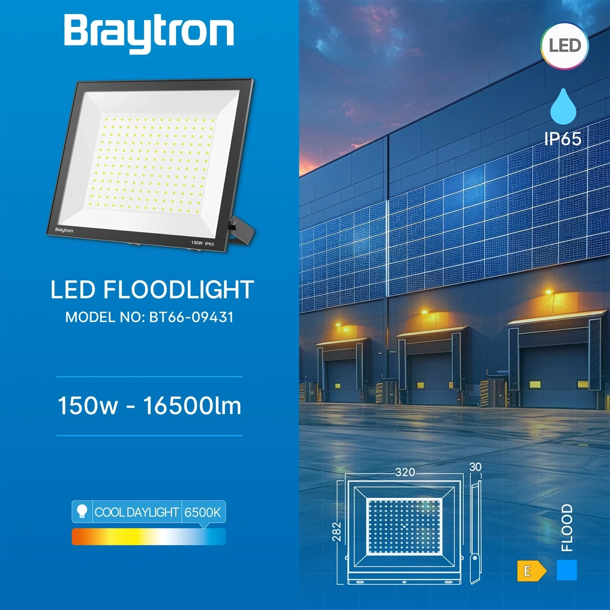 LED REFLEKTOR 150W CRNI 6500K IP65 — slika 3