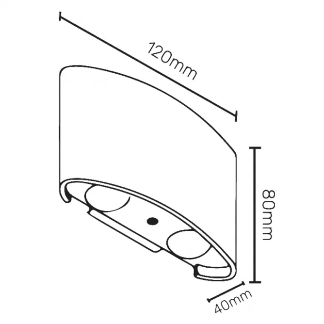 LED SVETILJKA JM 020 ZIDNA 4W 4000K IP54 CRNA — slika 3