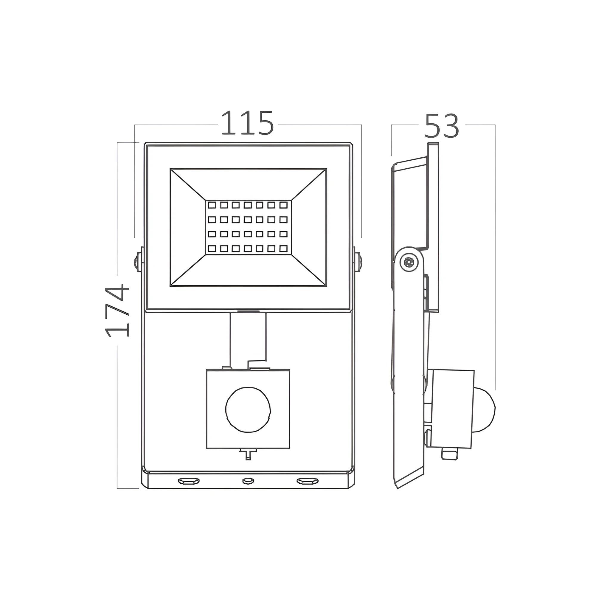LED REFLEKTOR 20W CRNI 6500K IP54 SA SENZOROM — slika 6
