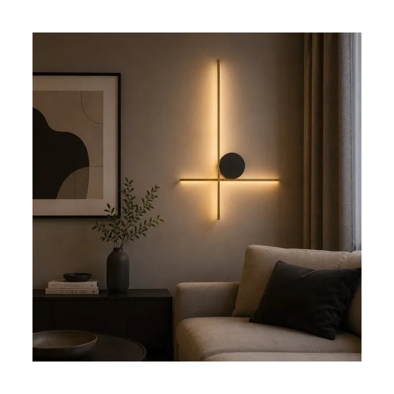 SOLEA 143 ZIDNA LAMPA 12W 3000K CRNA/ZLATO — slika 2