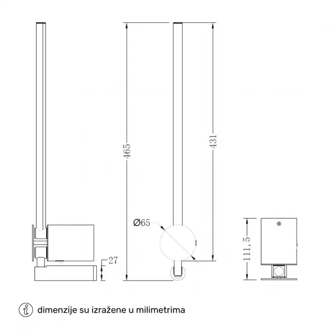 SOLEA 99 ZIDNA LAMPA 4W 3000K CRNA — slika 4