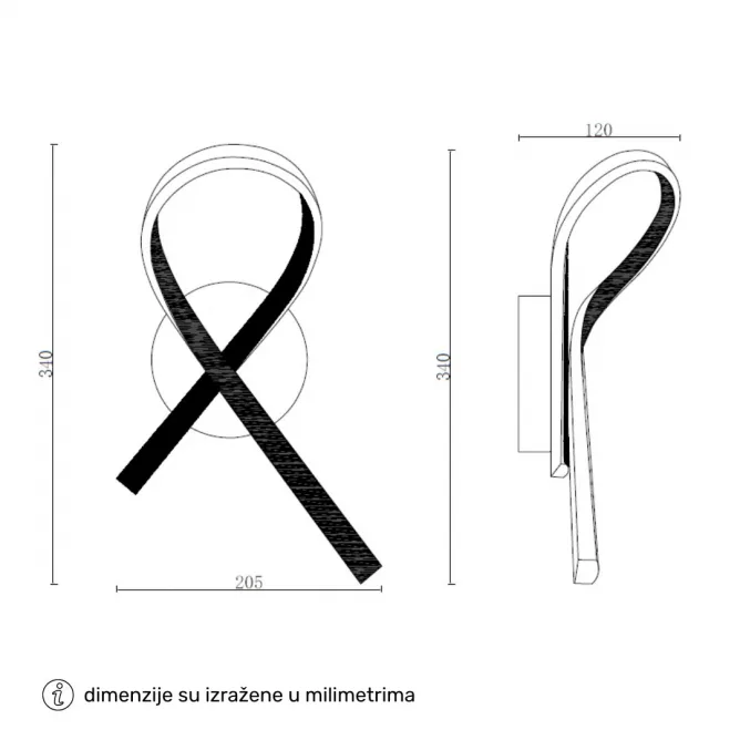 SOLEA 88 ZIDNA LAMPA 12W CCT BELA — slika 3