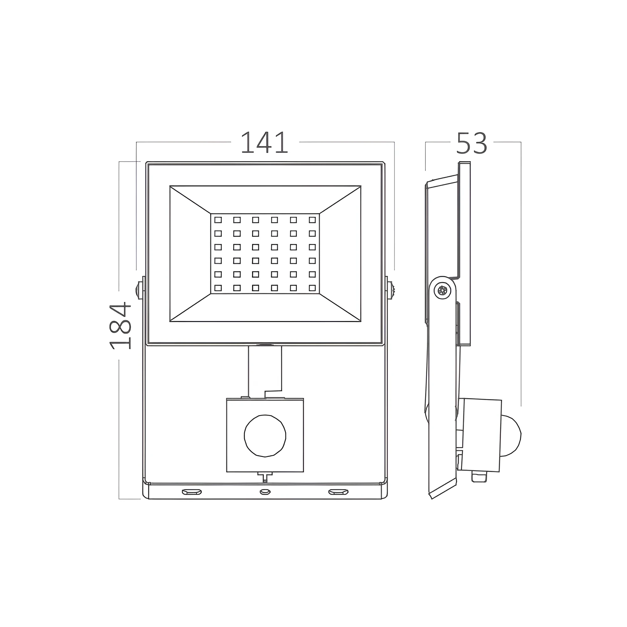 LED REFLEKTOR 30W CRNI 6500K IP54 SA SENZOROM — slika 6